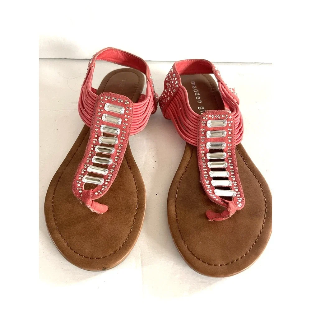 Y2K Boho-Glam Madden Girl Coral Gladiator Glam Resortwear Sandal 7 Cruise Chic